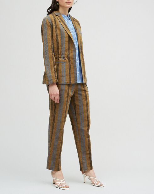 Veste en Coton & Lin Uma à rayures ocre foncé