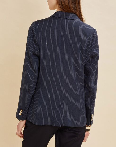 Veste blazer en Lin mélangé Virgile bleue