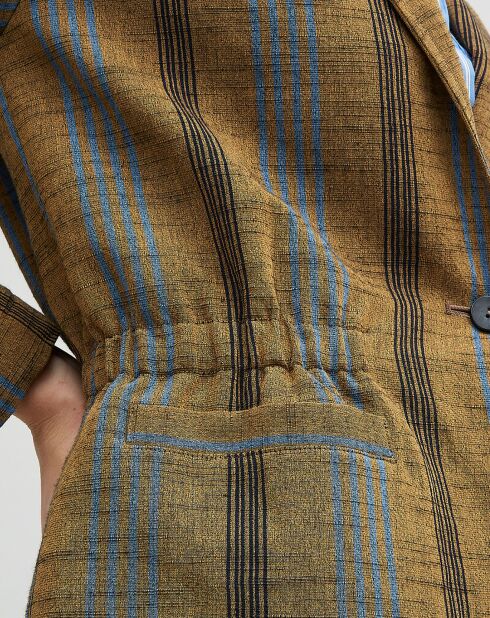 Veste en Coton & Lin Uma à rayures ocre foncé
