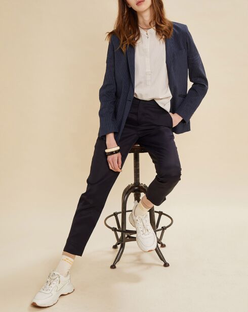 Veste blazer en Lin mélangé Virgile bleue