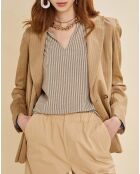 Veste en Lin mélangé Vienne rayée beige