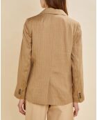 Veste en Lin mélangé Vienne rayée beige