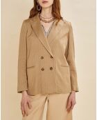 Veste en Lin mélangé Vienne rayée beige