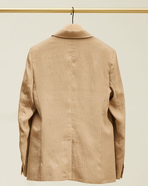 Veste en Lin mélangé Vienne rayée beige