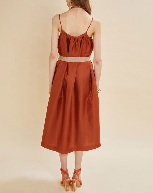 Nahla terra jurk met glitterprint van linnenmix