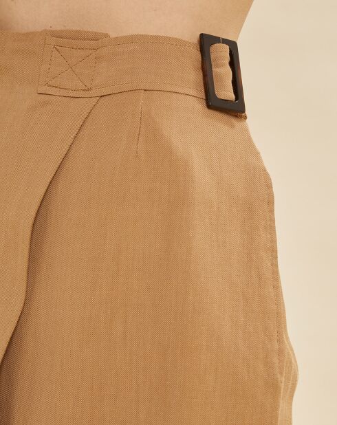 Beiger Rock aus Leinenmischung Jackie