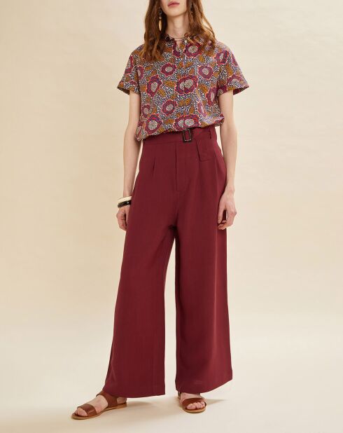 Pantalon en Lin mélangé Raby bordeaux