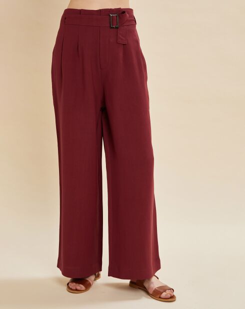 Pantalon en Lin mélangé Raby bordeaux