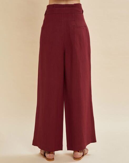 Pantalon en Lin mélangé Raby bordeaux