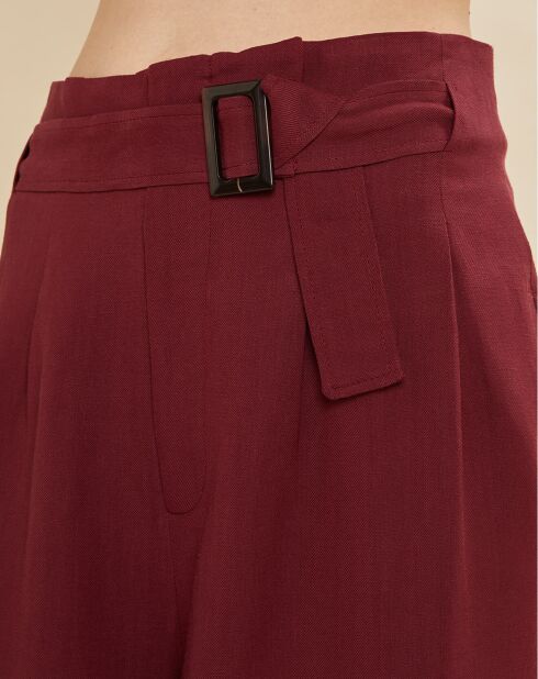 Pantalon en Lin mélangé Raby bordeaux