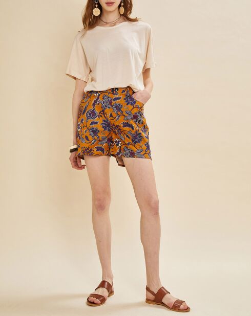 Short Loby imprimé camel/marine