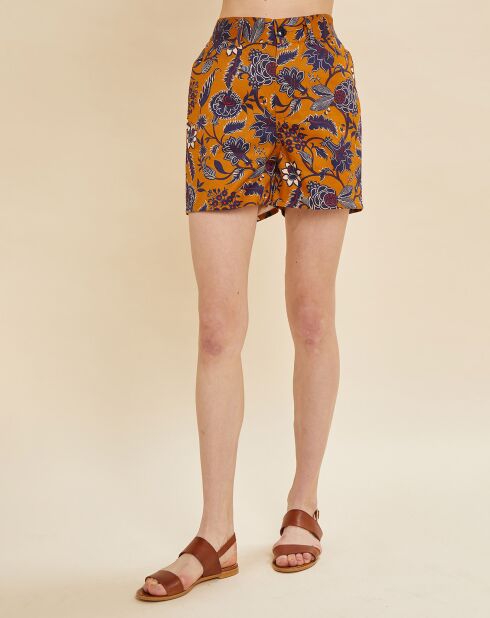 Short Loby imprimé camel/marine