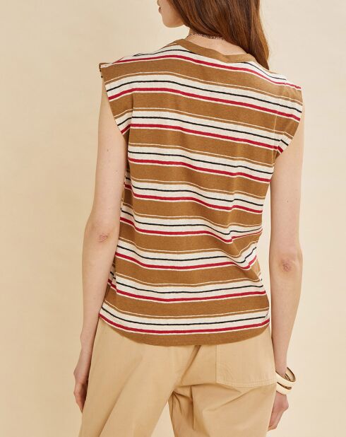 T-Shirt en Lin & Coton Fanny camel