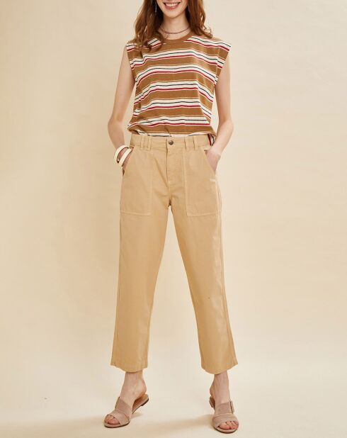 T-Shirt en Lin & Coton Fanny camel