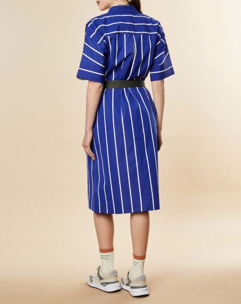 Hemdkleid Melba aus Baumwolle mit königsblauen Streifen