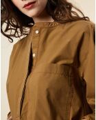 Blouse en Popeline de Coton oversize Cachou kaki