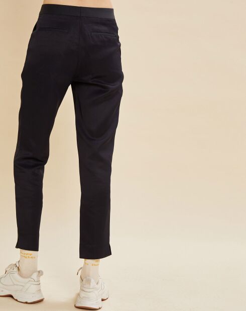 Pantalon en Lin mélangé Pol bleu marine