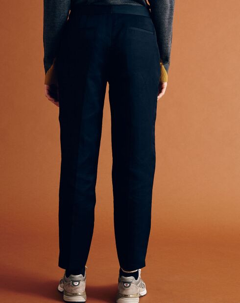 Pantalon en Lin mélangé Pol bleu marine