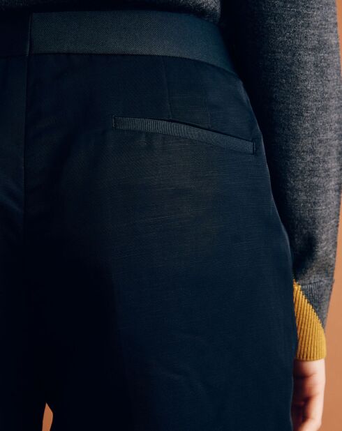 Pantalon en Lin mélangé Pol bleu marine