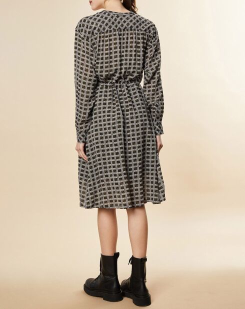 Bedrucktes Midikleid aus Nectar-Voile in Khaki/Beige