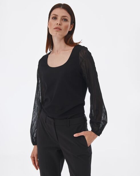 ENIKO schwarze Strickbluse