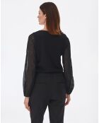 ENIKO schwarze Strickbluse