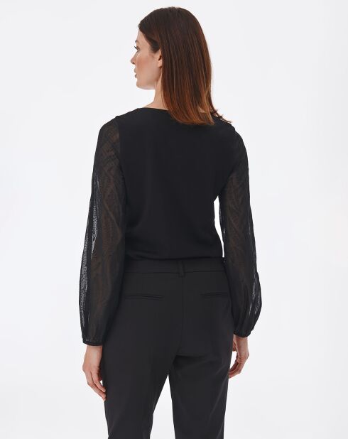 ENIKO schwarze Strickbluse