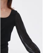 ENIKO schwarze Strickbluse