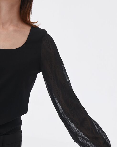 ENIKO schwarze Strickbluse