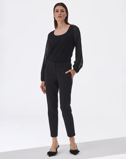 ENIKO schwarze Strickbluse