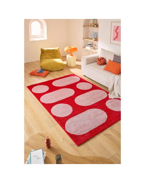Tapis GROOVY 381 rouge - 80x140  cm