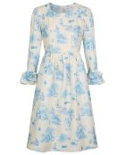 Robe 100% Soie Toile de Jouy marine