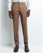 Pantalon extraslim 100% Laine Bouda marron glacé
