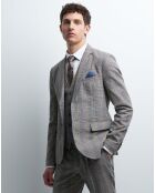 Veste de costume slim Bmatia à carreaux beige kaki