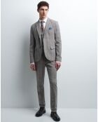 Veste de costume slim Bmatia à carreaux beige kaki