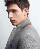 Veste de costume slim Bmatia à carreaux beige kaki