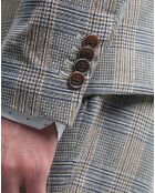 Veste de costume slim Bmatia à carreaux beige kaki