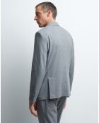 Veste slim Bstrip rayée gris clair