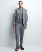 Veste slim Bstrip rayée gris clair