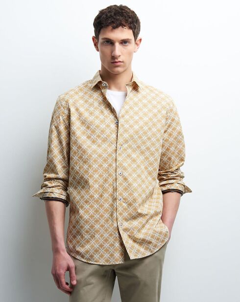 Chemise slim Cfarfala jaune moutarde