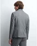 Veste slim Braye rayée gris artique