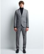 Veste slim Braye rayée gris artique