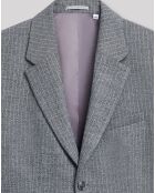 Veste slim Braye rayée gris artique