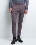 Pantalon slim Bplum faux-uni prune