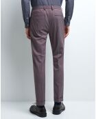 Pantalon slim Bplum faux-uni prune