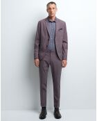 Pantalon slim Bplum faux-uni prune