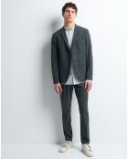 Pantalon slim Burban faux-uni vert