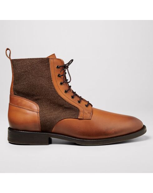 Bottines en Cuir Serpent cognac