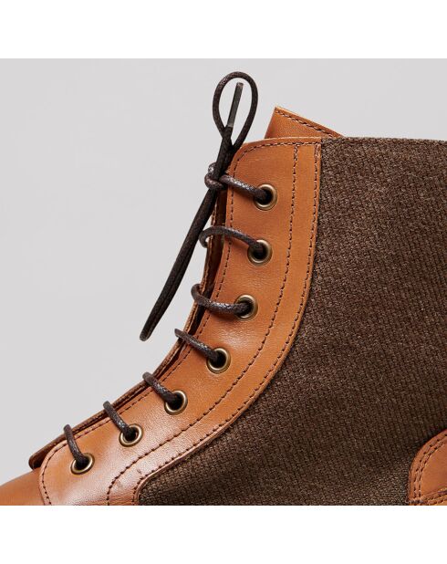 Bottines en Cuir Serpent cognac