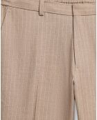 Pantalon slim Blyam rayé beige taupe